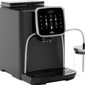 arzum OK0028-0500 Kaffeemaschine Chrom mit Milchbehälter, Display