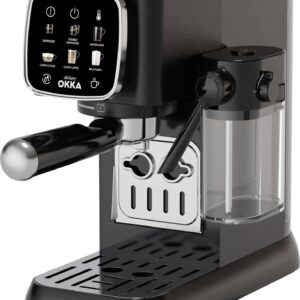 arzum OK0032-0500 Espressomaschine mit Siebträger Chrom mit Milchbehälter, mit Milchaufschäumdüse