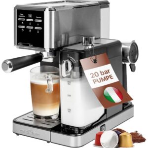 Profi Cook PC-ES-KA 1266 Espressomaschine Edelstahl mit automatischem Milchaufschäumer