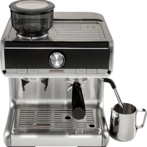 Gastroback Design Espresso Barista Espressomaschine mit Siebträger Silber, Schwarz 1550 W mit Heißwasserauslass, mit Mah