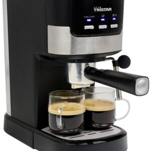 Tristar CM-2278 Espressomaschine mit Siebträger Schwarz, Edelstahl 1100 W
